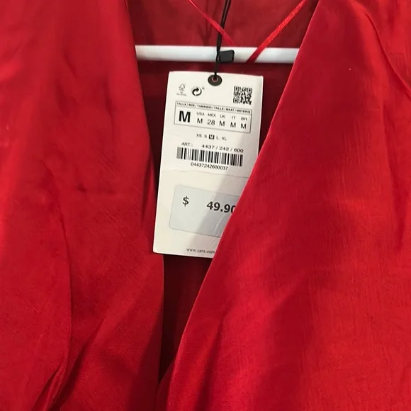 Zara Red Sleeveless Wrap Blouse - Picture 2 of 4